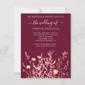 Carte Budget QR CODE Floral Meadow Gold Marsala (Devant)