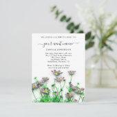 Carte Budget QR CODE Floral Meadow Green Grey (Debout devant)