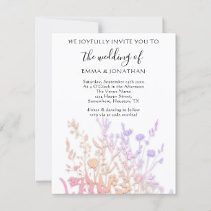 Carte Budget QR CODE Floral Meadow Rose blanche