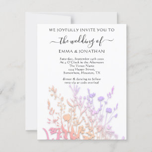 Carte Budget QR CODE Floral Meadow Rose blanche