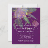 Carte Budget QR Code Marsala Gold Flowers violet (Devant)