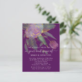 Carte Budget QR Code Marsala Gold Flowers violet (Debout devant)