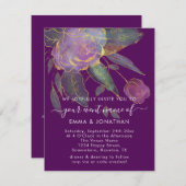 Carte Budget QR Code Marsala Gold Flowers violet (Devant / Derrière)