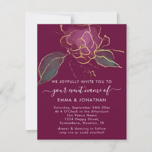 Carte Budget QR Code Marsala Golden Flower