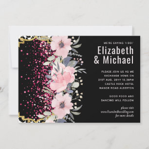 Carte Budget Rose Floral Moderne Fête des mariées fille