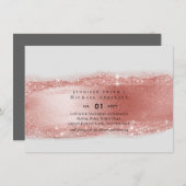 Carte Budget Rose Parties scintillant or  Foil Look Mari (Devant / Derrière)