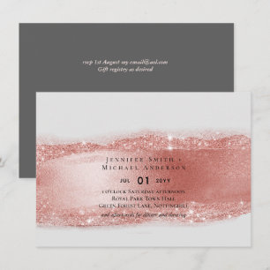 Carte Budget Rose Parties scintillant or  Foil Look Mari