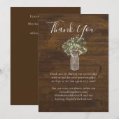 Carte Budget Russe Gypsophila Mason Jar Mariage (Devant / Derrière)