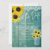 Carte Budget Russe Tournesols Dentelle Mason Jar Mariage (Devant)