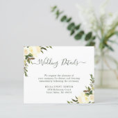Carte Budget Rustic Green Floral Mariage Détails (Debout devant)