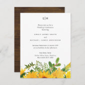 Carte Budget Rustique Tournesols Mariage Sud (Devant / Derrière)