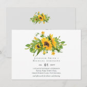 Carte Budget Rustique Tournesols Mariage Sud (Devant / Derrière)