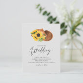 Carte Budget Rustique Tournesols Mariage Sud (Debout devant)