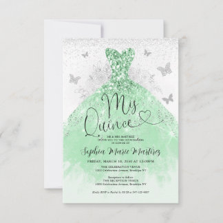 Carte Budget Sage Robe Verte Mis Quince Quinceañera