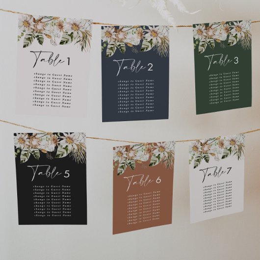 Carte Budget tropical élégant table de mariage plan