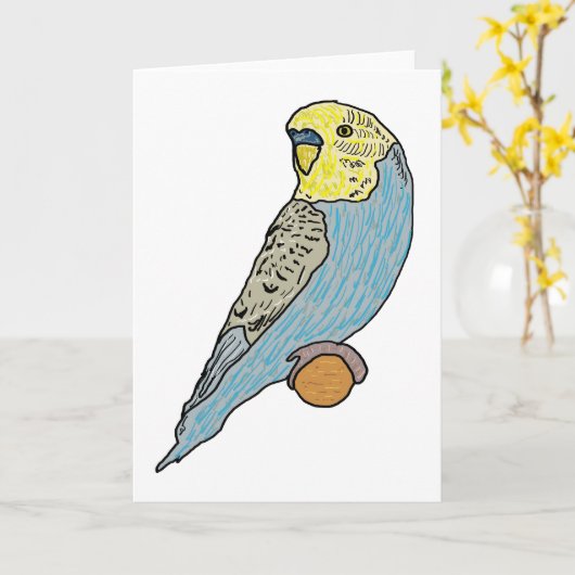 Carte Budgie (Fleur jaune)