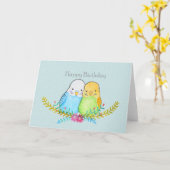 Carte Budgie anniversaire Cute Parakee animal de compagn (Fleur jaune)