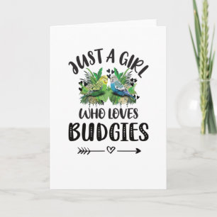 Carte Budgie Girl Gifts Budgie Lover Parakeet Budgerigar