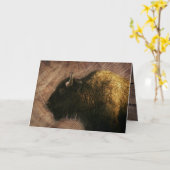Carte Buffalo de bison de bois (Fleur jaune)