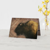 Carte Buffalo de bison de bois (Fleur jaune)