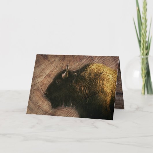 Carte Buffalo de bison de bois (Devant)