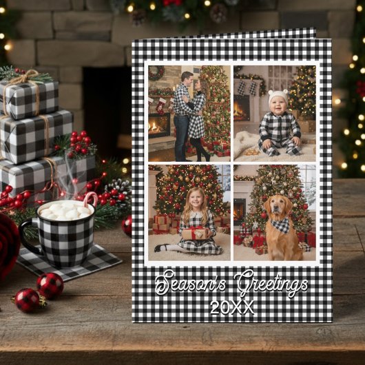 Carte Buffalo noir et blanc plaqué Nom et texte personna