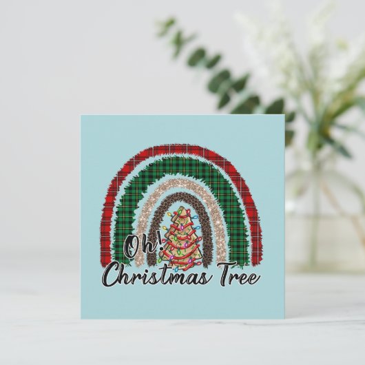 Carte Buffalo Plaid & Empreinte de léopard Rainbow (2) (Debout devant)