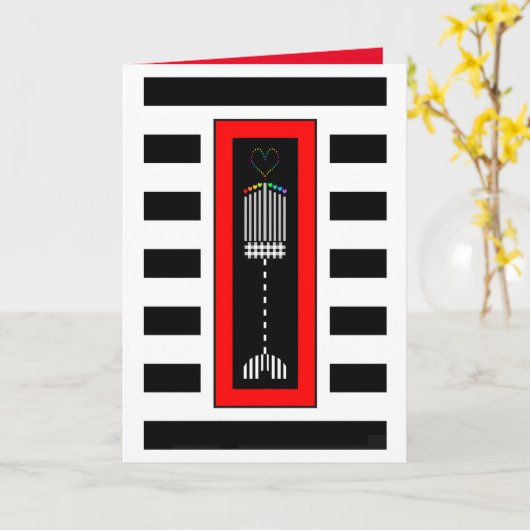 Carte Buffalo Plaid Hanoukka Menorah (Fleur jaune)