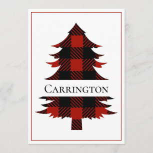 Carte Buffalo Plaid Joyeux Noël Rustique Simple