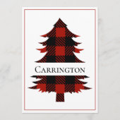 Carte Buffalo Plaid Joyeux Noël Rustique Simple (Devant)
