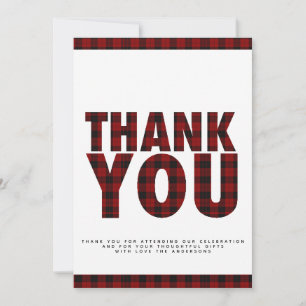 Carte Buffalo Plaid Merci PHOTO N'IMPORTE QUEL ÉVÉNEMENT