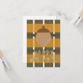 Carte Buffalo Plaid Thanksgiving Automne Anniversaire Go (Devant/Arrière en situation)