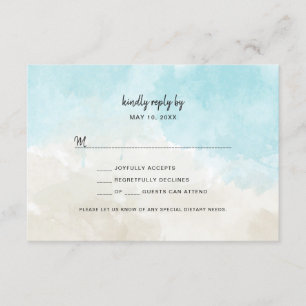 Carte buffet RSVP Watercolor Beach Wedding
