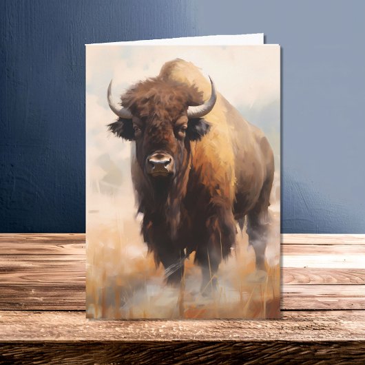 Carte Buffle de bison américain au portrait sauvage