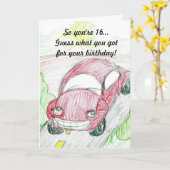 Carte Buggy 16th Birthday (Fleur jaune)