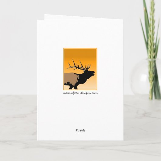 Carte Bugling Elk at Sunset - Art original de la faune (Dos)