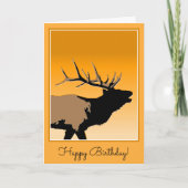 Carte Bugling Elk at Sunset - Art original de la faune (Devant)