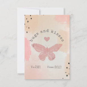 Carte Bugs & Baisers Kids Butfly School Valentine