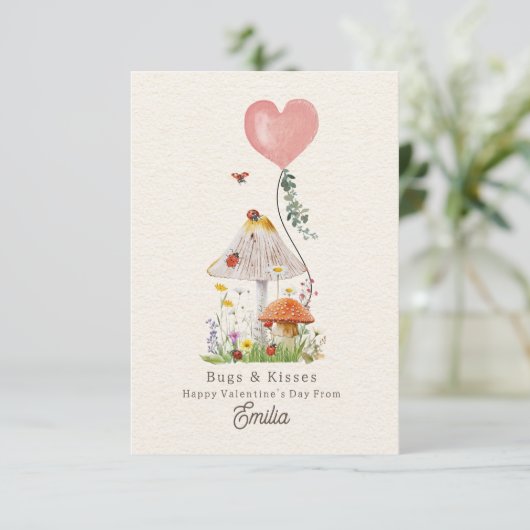 Carte Bugs & Baisers Ladybug Classroom Valentine (Debout devant)