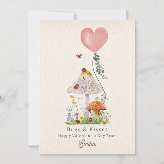 Carte Bugs & Baisers Ladybugs Champignons Valentine (Devant)