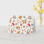 Carte BUGS BUNNY™, DAFFY DUCK™ & Lola Christmas Pattern (Fleur jaune)