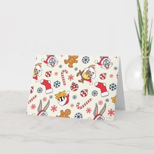 Carte BUGS BUNNY™, DAFFY DUCK™ & Lola Christmas Pattern (Devant)