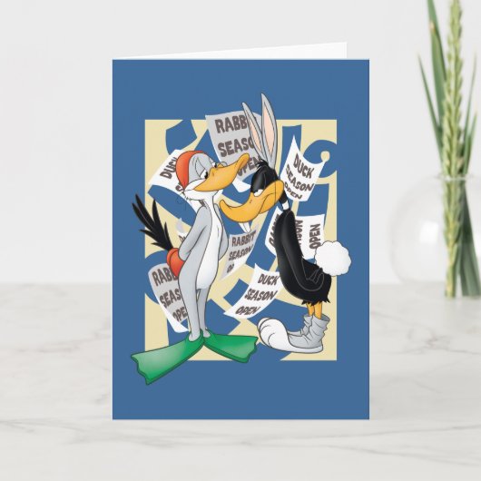Carte BUGS BUNNY™ & DAFFY DUCK™ Prêt Pour La Saison De C (Devant)