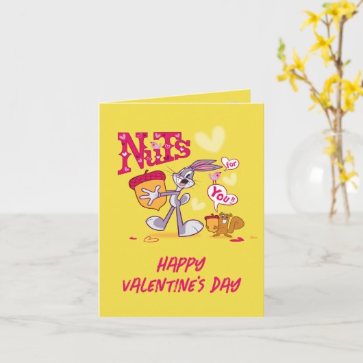 Carte BUGS BUNNY™ Des Noix Pour Vous | Saint-Valentin (Fleur jaune)