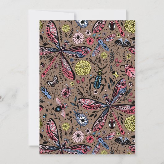 Carte Bugs de Doodle sur mocha brown (Devant)