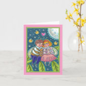 CARTE BUGS DE L'AMOUR, LUCIOLLES & DOUX COEURS DE PLEINE (Fleur jaune)