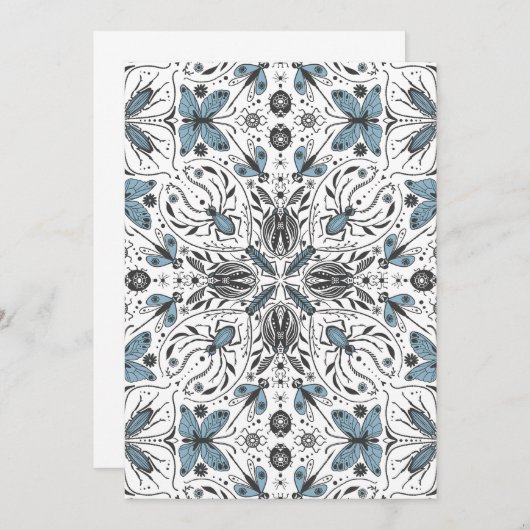 Carte Bugs, noir et bleu (Devant / Derrière)