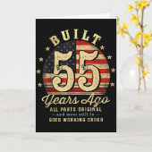 Carte Built 55 Years Ago Funny 55th Birthday Usa Flag  (Fleur jaune)
