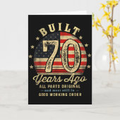 Carte Built 70 Years Ago Funny 70th Birthday Usa Flag  (Fleur jaune)