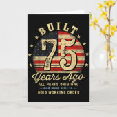 Carte Built 75 Years Ago Funny 75th Birthday Usa Flag  (Fleur jaune)